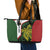 Personalised PNG Chimbu Province Leather Tote Bag Bird of Paradise Tattoo Flag Motif - Polynesian Pride