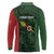 Personalised PNG Chimbu Province Long Sleeve Polo Shirt Bird of Paradise Tattoo Flag Motif - Polynesian Pride