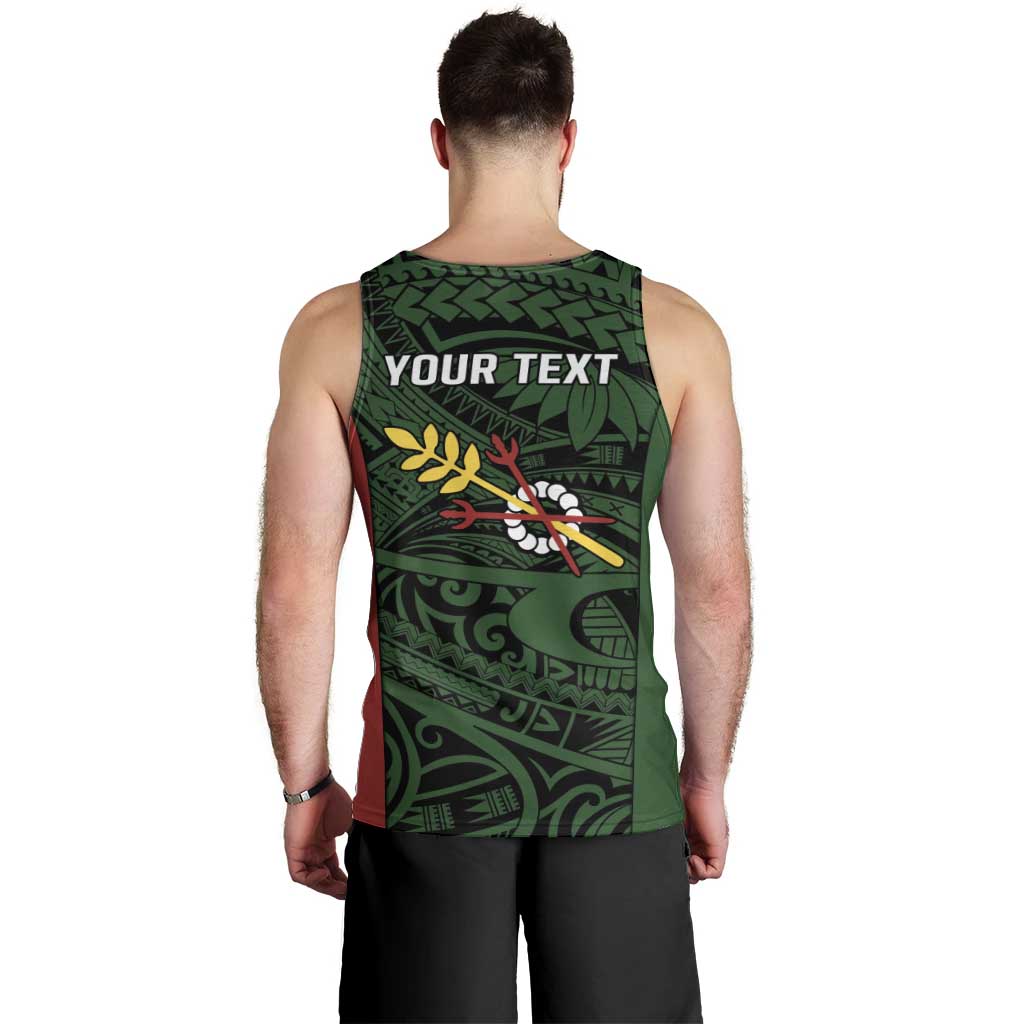 Personalised PNG Chimbu Province Men Tank Top Bird of Paradise Tattoo Flag Motif - Polynesian Pride