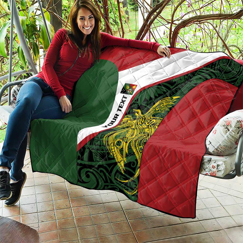 Personalised PNG Chimbu Province Quilt Bird of Paradise Tattoo Flag Motif - Polynesian Pride