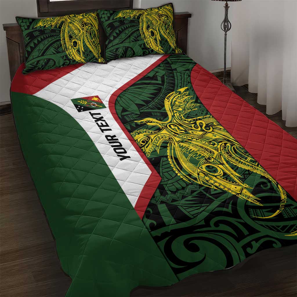 Personalised PNG Chimbu Province Quilt Bed Set Bird of Paradise Tattoo Flag Motif LT9 Red - Polynesian Pride