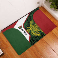 Personalised PNG Chimbu Province Rubber Doormat Bird of Paradise Tattoo Flag Motif - Polynesian Pride