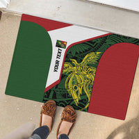Personalised PNG Chimbu Province Rubber Doormat Bird of Paradise Tattoo Flag Motif - Polynesian Pride