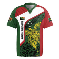 Personalised PNG Chimbu Province Rugby Jersey Bird of Paradise Tattoo Flag Motif - Polynesian Pride