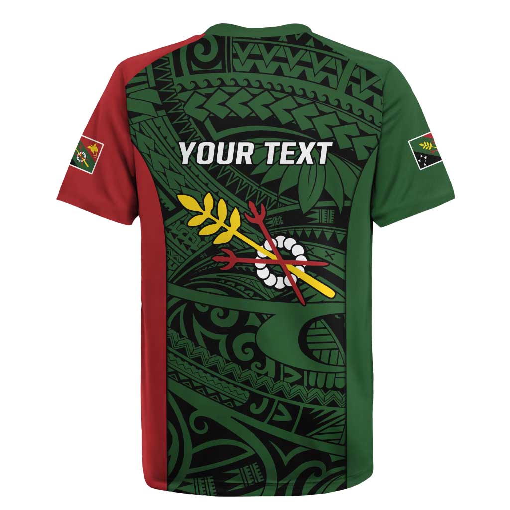 Personalised PNG Chimbu Province Rugby Jersey Bird of Paradise Tattoo Flag Motif - Polynesian Pride