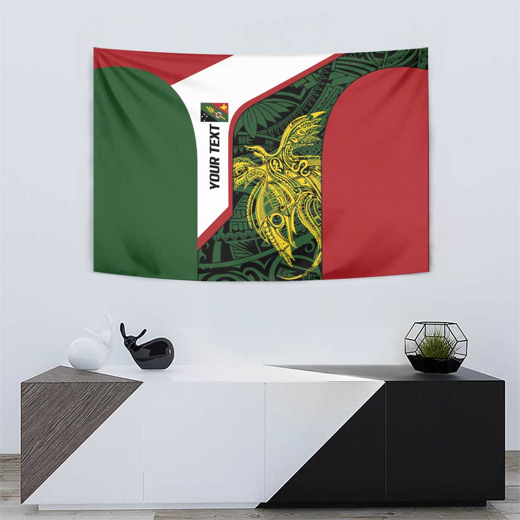 Personalised PNG Chimbu Province Tapestry Bird of Paradise Tattoo Flag Motif - Polynesian Pride