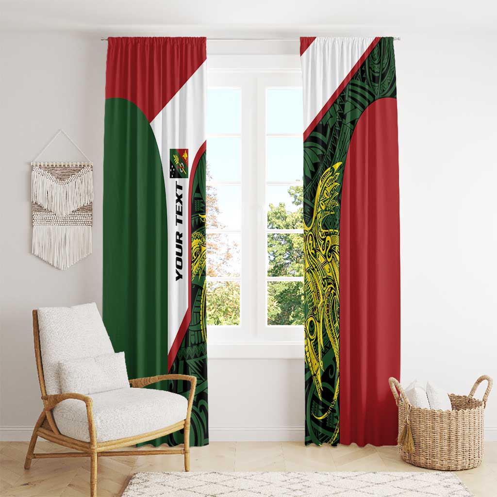 Personalised PNG Chimbu Province Window Curtain Bird of Paradise Tattoo Flag Motif - Polynesian Pride