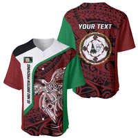 Personalised PNG East New Britain Province Baseball Jersey Bird of Paradise Tattoo Flag Motif - Polynesian Pride