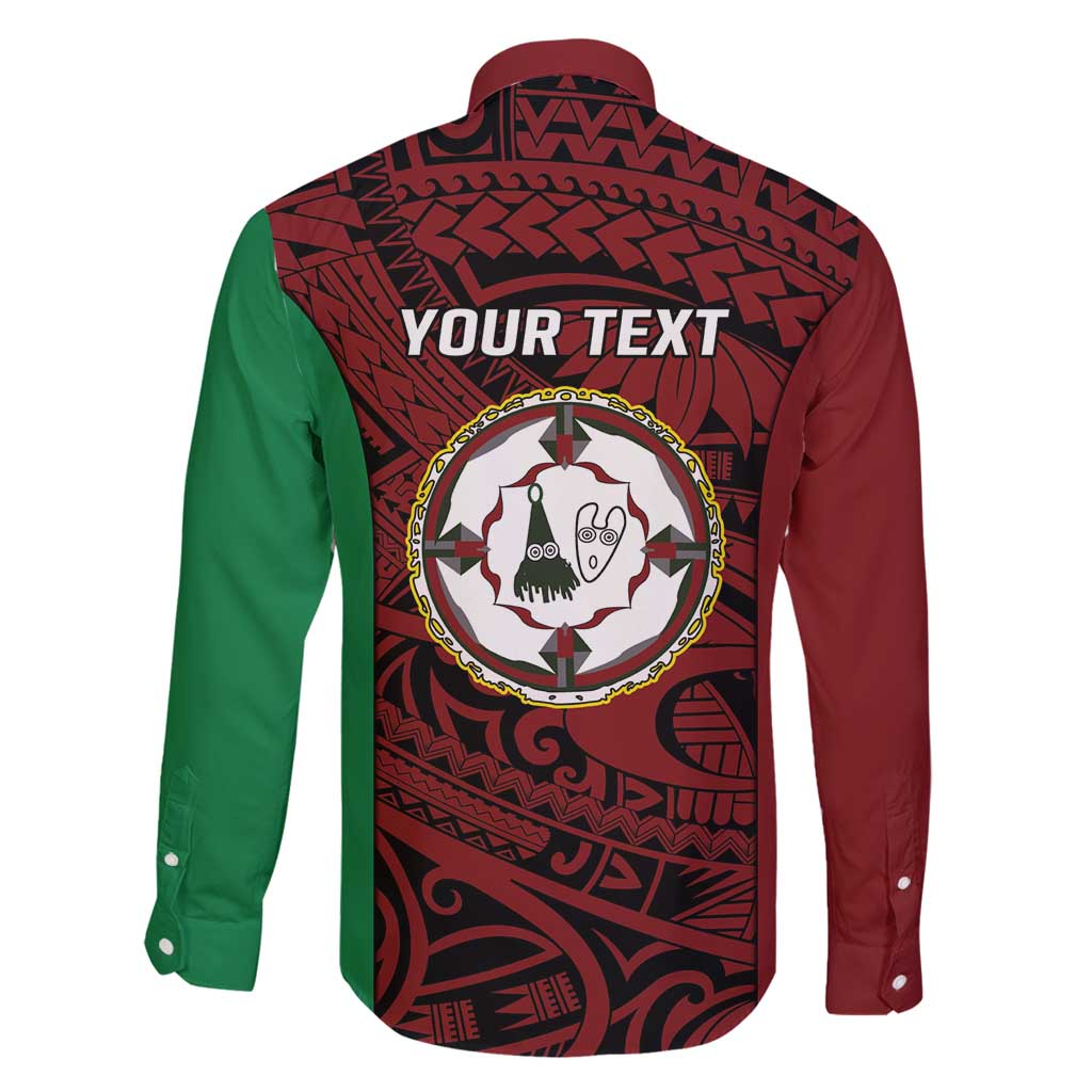 Personalised PNG East New Britain Province Family Matching Puletasi and Hawaiian Shirt Bird of Paradise Tattoo Flag Motif - Polynesian Pride