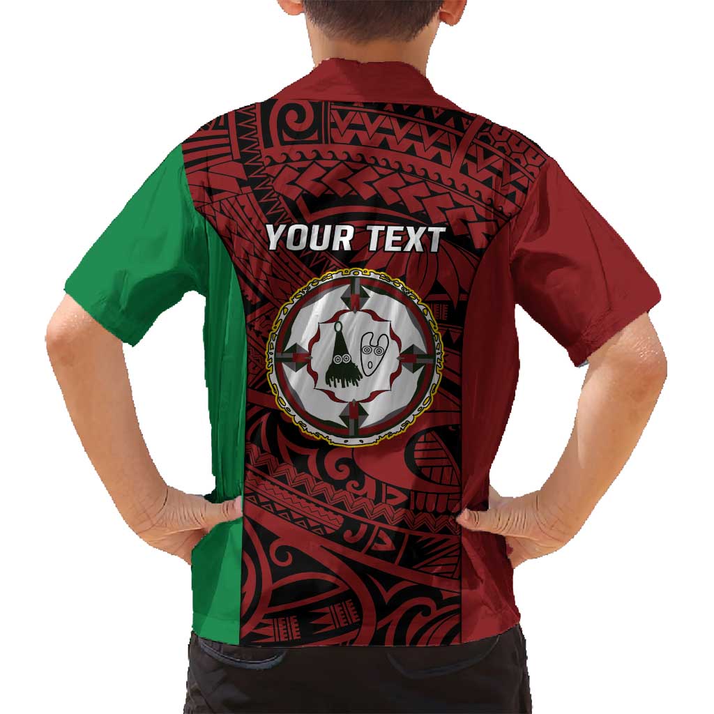 Personalised PNG East New Britain Province Family Matching Summer Maxi Dress and Hawaiian Shirt Bird of Paradise Tattoo Flag Motif LT9 - Polynesian Pride