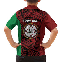 Personalised PNG East New Britain Province Family Matching Summer Maxi Dress and Hawaiian Shirt Bird of Paradise Tattoo Flag Motif LT9 - Polynesian Pride