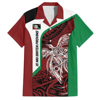 Personalised PNG East New Britain Province Family Matching Summer Maxi Dress and Hawaiian Shirt Bird of Paradise Tattoo Flag Motif LT9 Dad's Shirt - Short Sleeve Green - Polynesian Pride