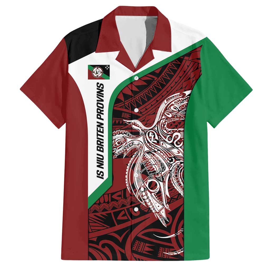 Personalised PNG East New Britain Province Hawaiian Shirt Bird of Paradise Tattoo Flag Motif - Polynesian Pride