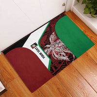 Personalised PNG East New Britain Province Rubber Doormat Bird of Paradise Tattoo Flag Motif - Polynesian Pride