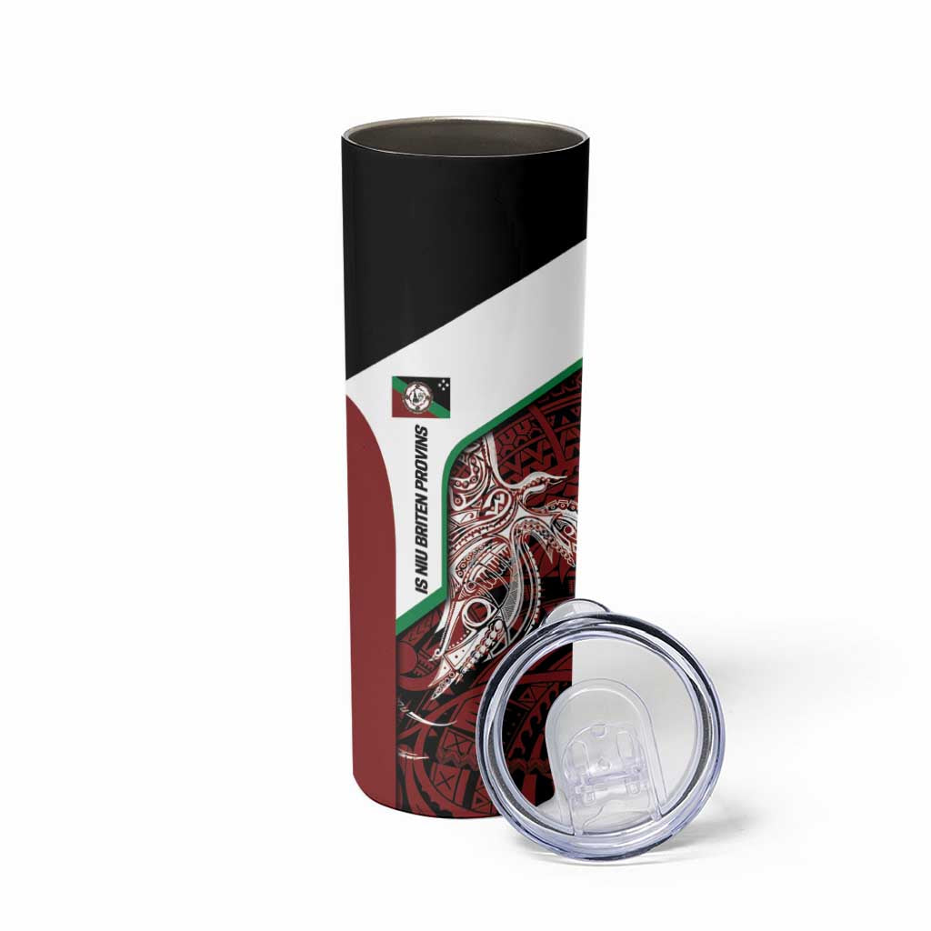 Personalised PNG East New Britain Province Skinny Tumbler Bird of Paradise Tattoo Flag Motif - Polynesian Pride