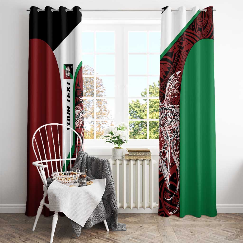 Personalised PNG East New Britain Province Window Curtain Bird of Paradise Tattoo Flag Motif - Polynesian Pride