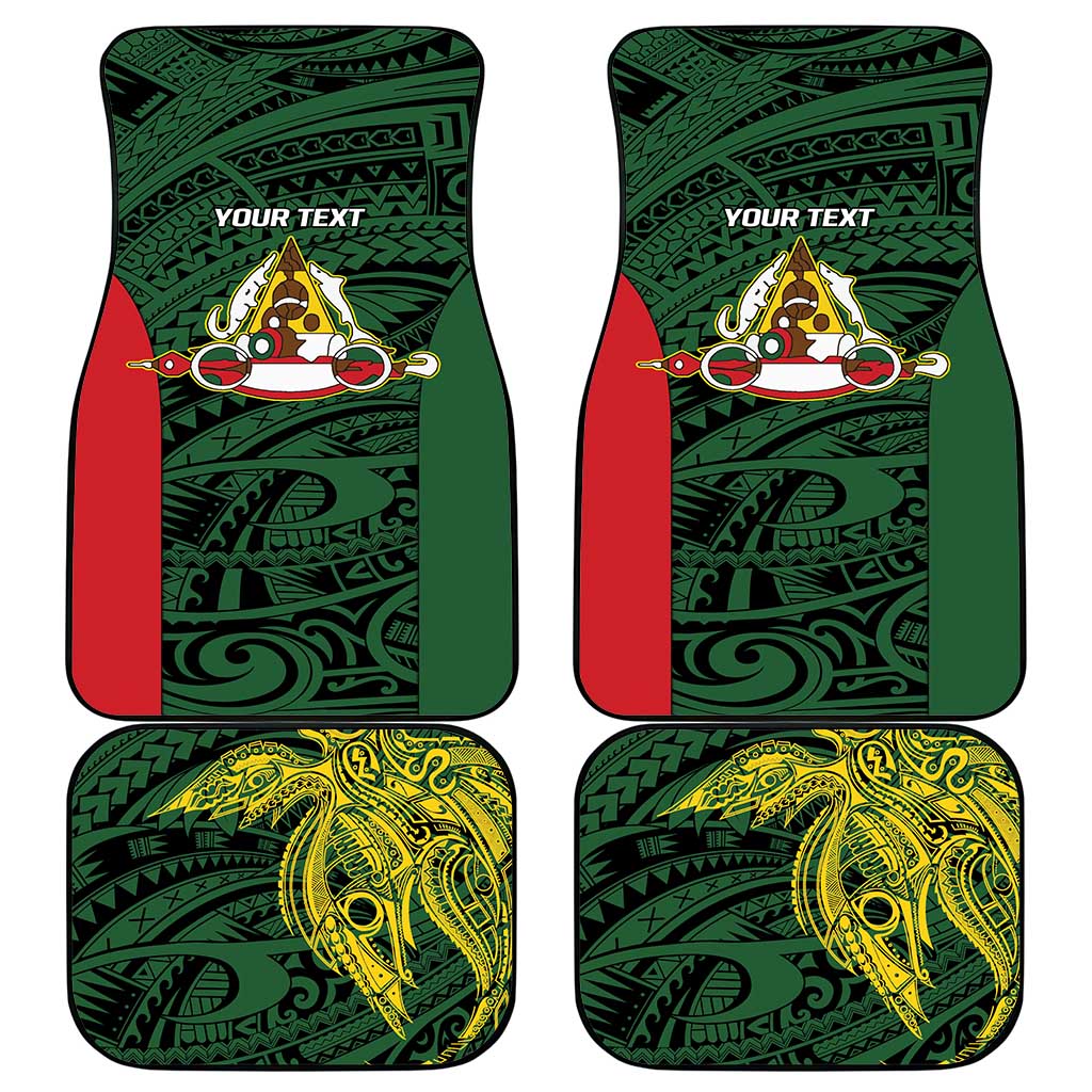 Personalised PNG East Sepik Province Car Mats Bird of Paradise Tattoo Flag Motif - Polynesian Pride