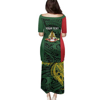 Personalised PNG East Sepik Province Family Matching Puletasi and Hawaiian Shirt Bird of Paradise Tattoo Flag Motif - Polynesian Pride