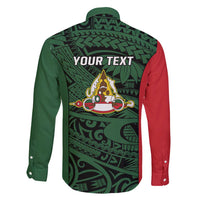 Personalised PNG East Sepik Province Family Matching Short Sleeve Bodycon Dress and Hawaiian Shirt Bird of Paradise Tattoo Flag Motif - Polynesian Pride