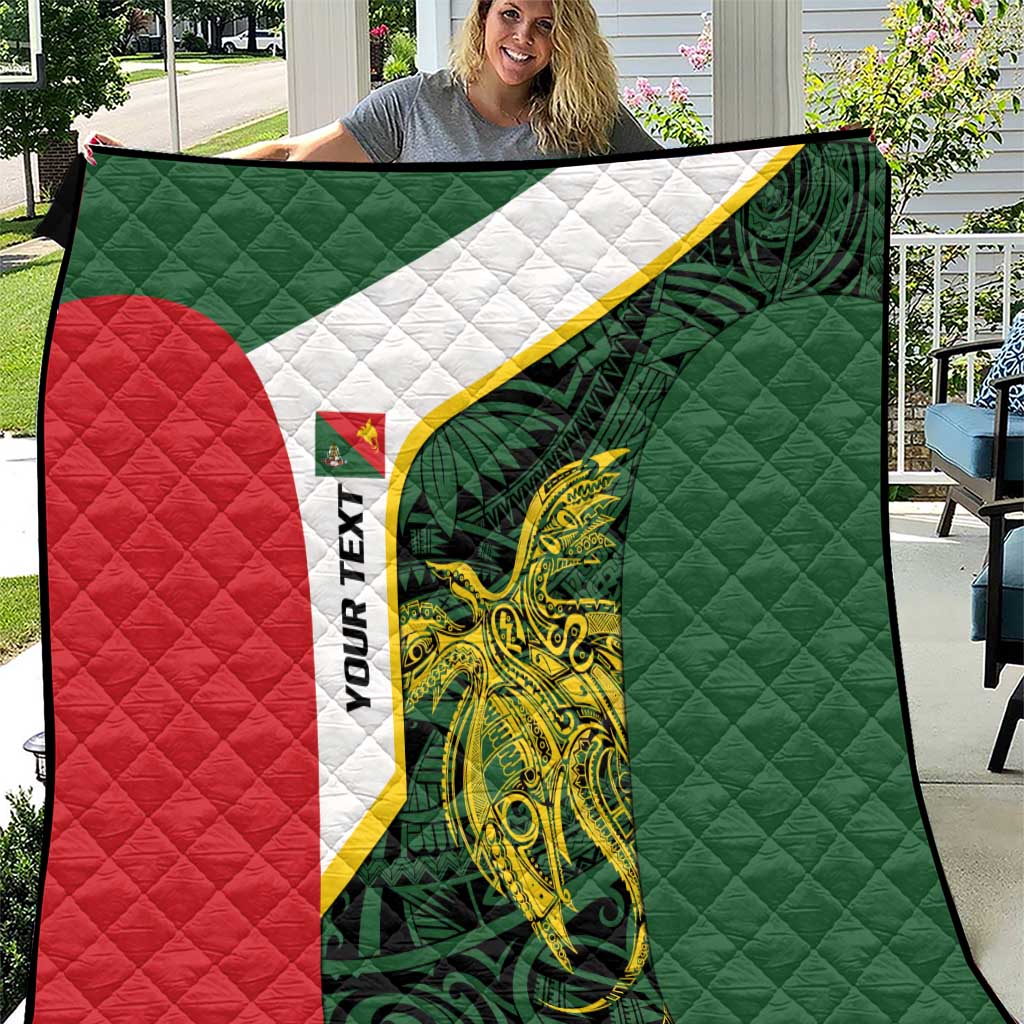 Personalised PNG East Sepik Province Quilt Bird of Paradise Tattoo Flag Motif LT9 Green - Polynesian Pride