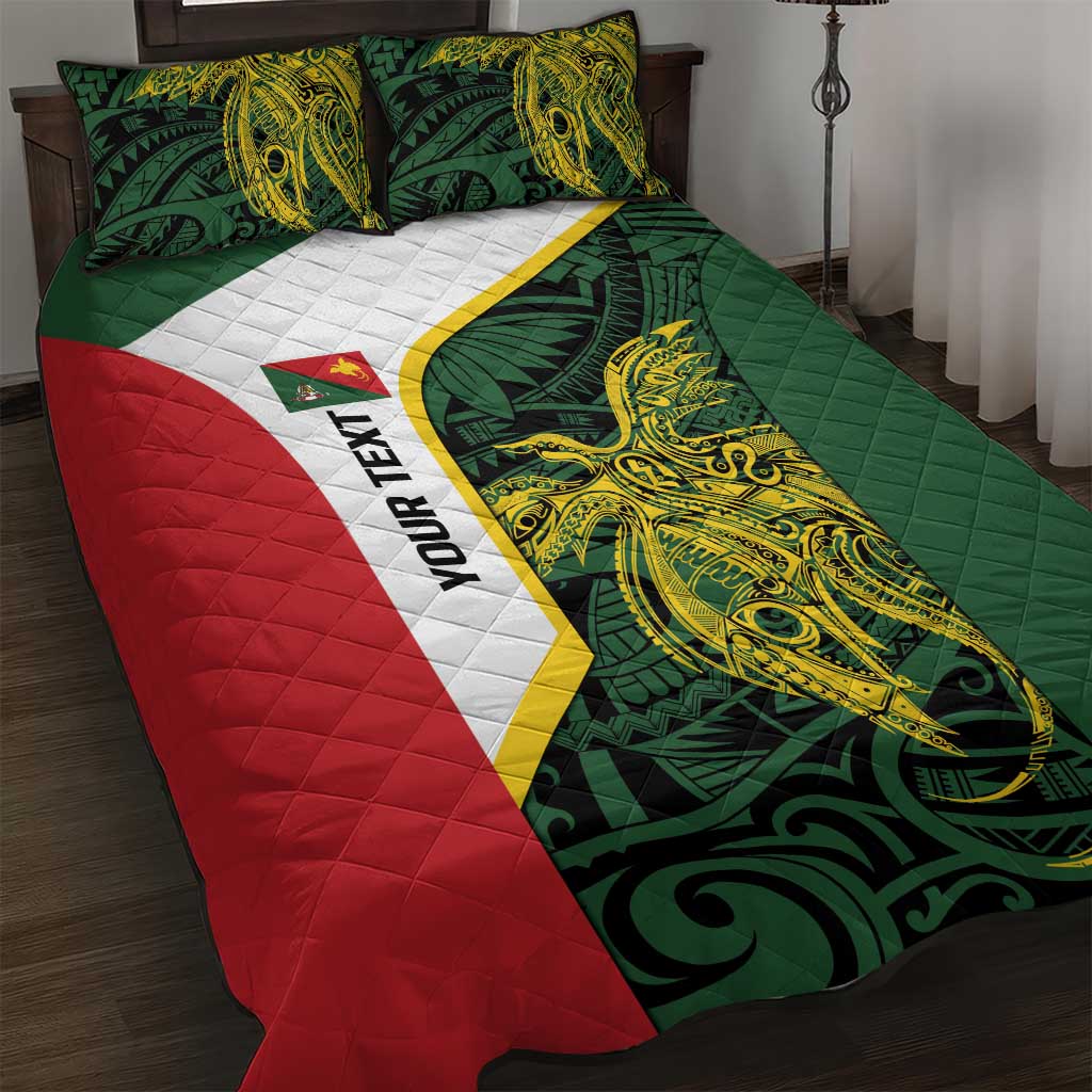 Personalised PNG East Sepik Province Quilt Bed Set Bird of Paradise Tattoo Flag Motif - Polynesian Pride