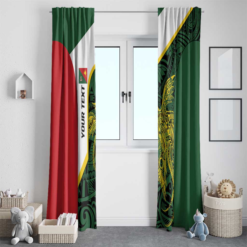 Personalised PNG East Sepik Province Window Curtain Bird of Paradise Tattoo Flag Motif - Polynesian Pride