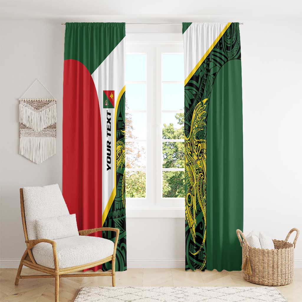 Personalised PNG East Sepik Province Window Curtain Bird of Paradise Tattoo Flag Motif - Polynesian Pride