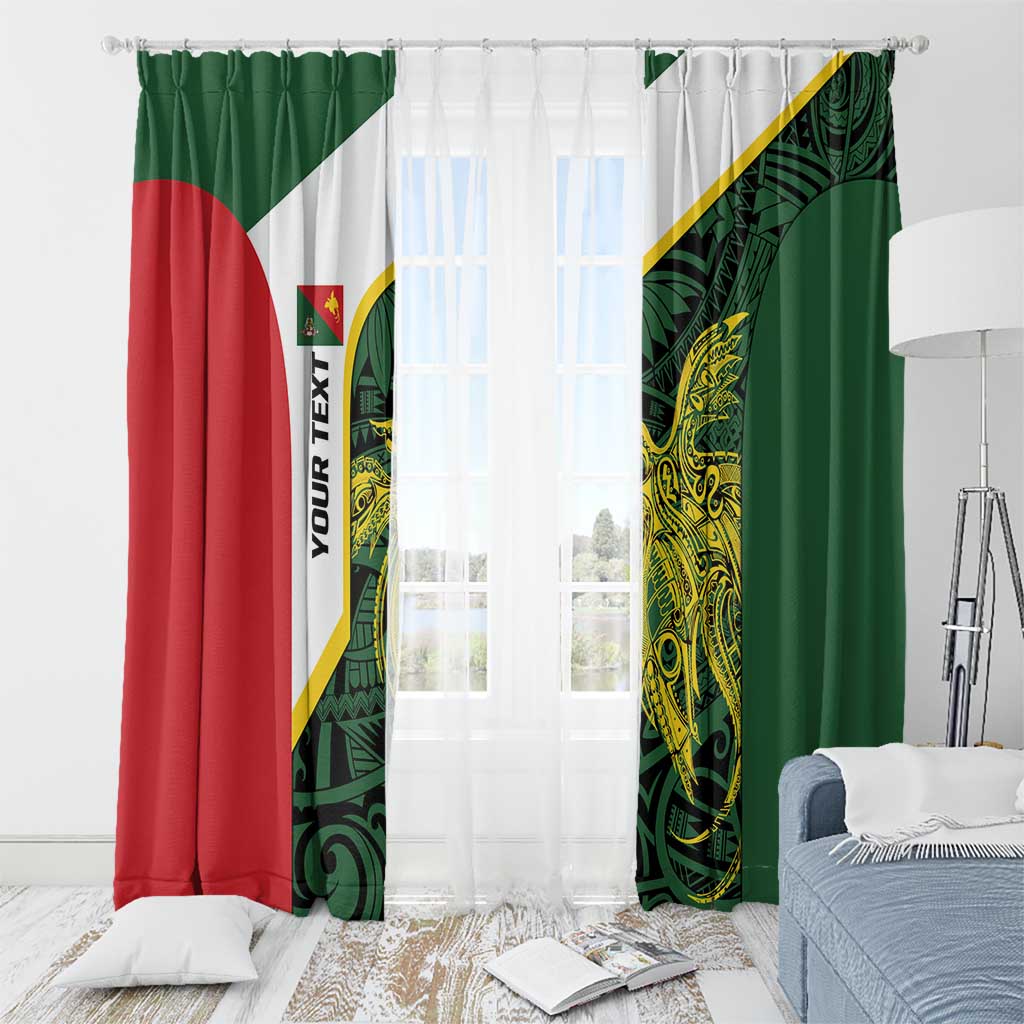 Personalised PNG East Sepik Province Window Curtain Bird of Paradise Tattoo Flag Motif - Polynesian Pride