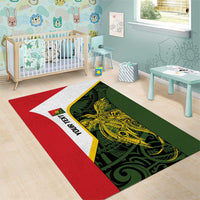 Personalised PNG Eastern Highlands Area Rug Bird of Paradise Tattoo Flag Motif - Polynesian Pride