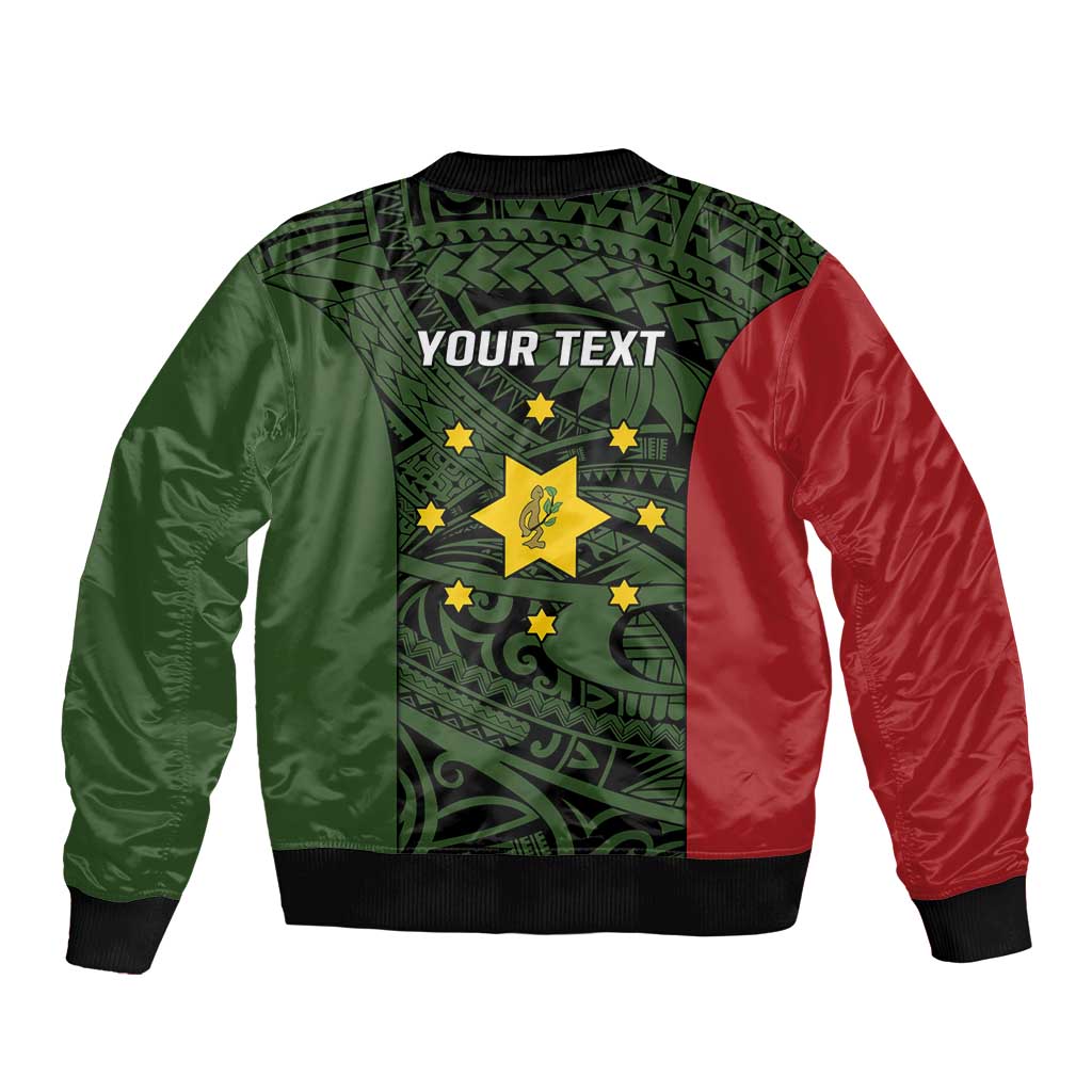 Personalised PNG Eastern Highlands Bomber Jacket Bird of Paradise Tattoo Flag Motif LT9 - Polynesian Pride