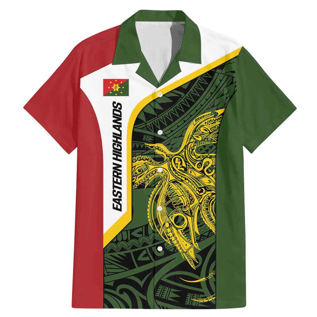 Personalised PNG Eastern Highlands Family Matching Mermaid Dress and Hawaiian Shirt Bird of Paradise Tattoo Flag Motif - Polynesian Pride