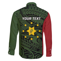 Personalised PNG Eastern Highlands Family Matching Short Sleeve Bodycon Dress and Hawaiian Shirt Bird of Paradise Tattoo Flag Motif - Polynesian Pride