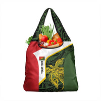 Personalised PNG Eastern Highlands Grocery Bag Bird of Paradise Tattoo Flag Motif - Polynesian Pride