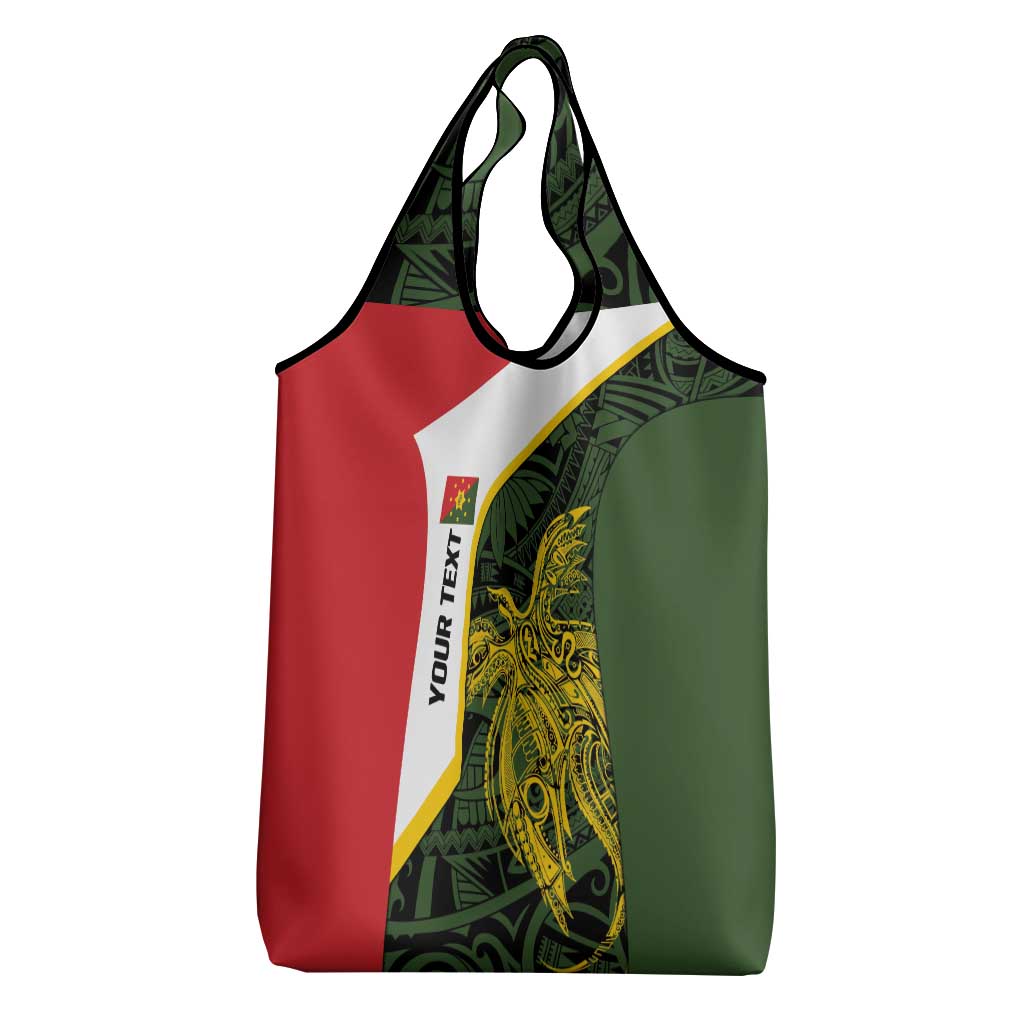 Personalised PNG Eastern Highlands Grocery Bag Bird of Paradise Tattoo Flag Motif - Polynesian Pride