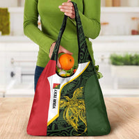 Personalised PNG Eastern Highlands Grocery Bag Bird of Paradise Tattoo Flag Motif - Polynesian Pride