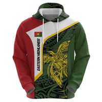 Personalised PNG Eastern Highlands Hoodie Bird of Paradise Tattoo Flag Motif - Polynesian Pride