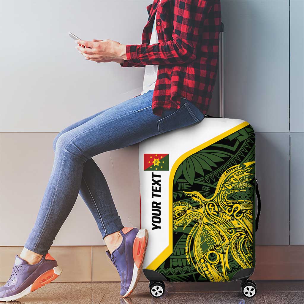 Personalised PNG Eastern Highlands Luggage Cover Bird of Paradise Tattoo Flag Motif - Polynesian Pride