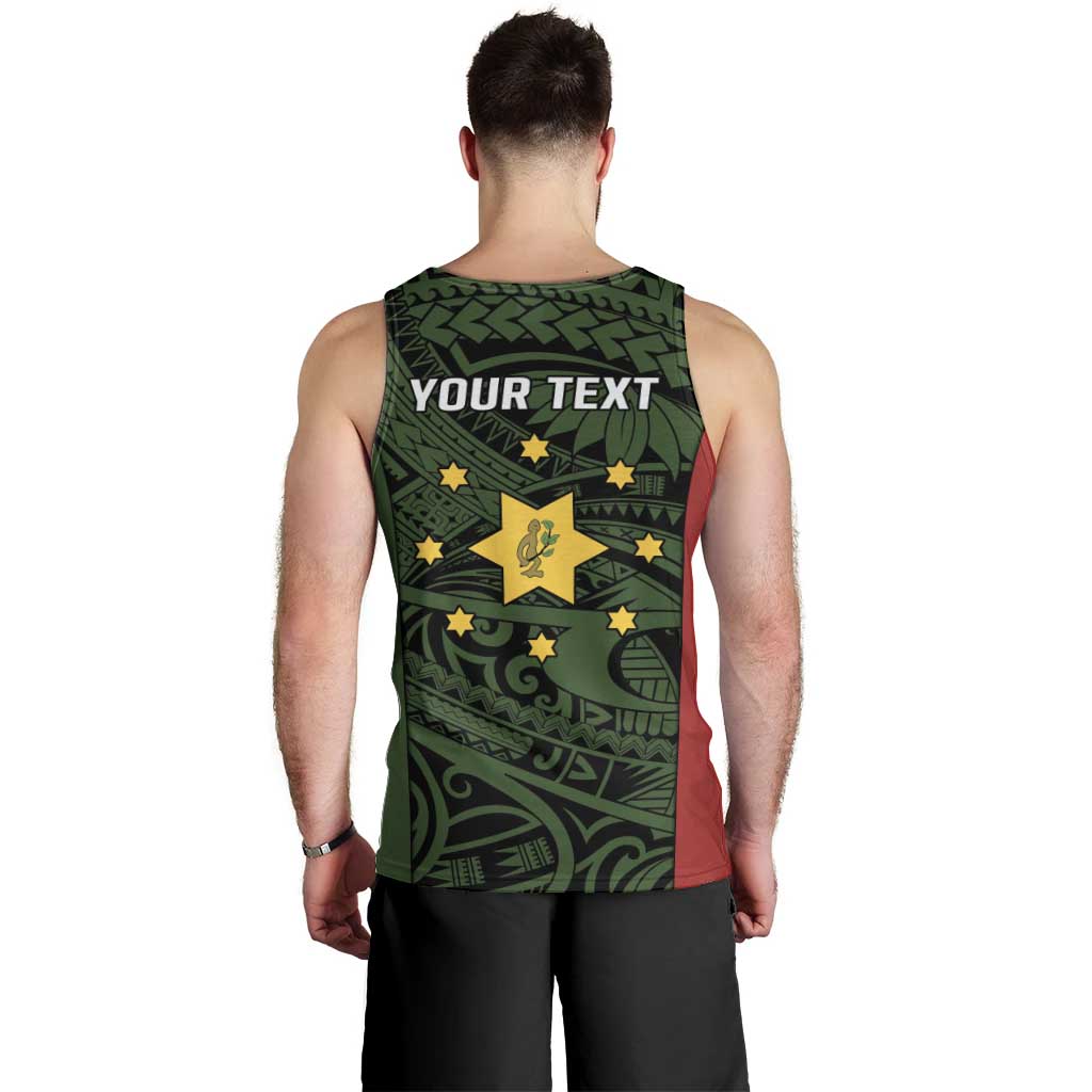 Personalised PNG Eastern Highlands Men Tank Top Bird of Paradise Tattoo Flag Motif - Polynesian Pride