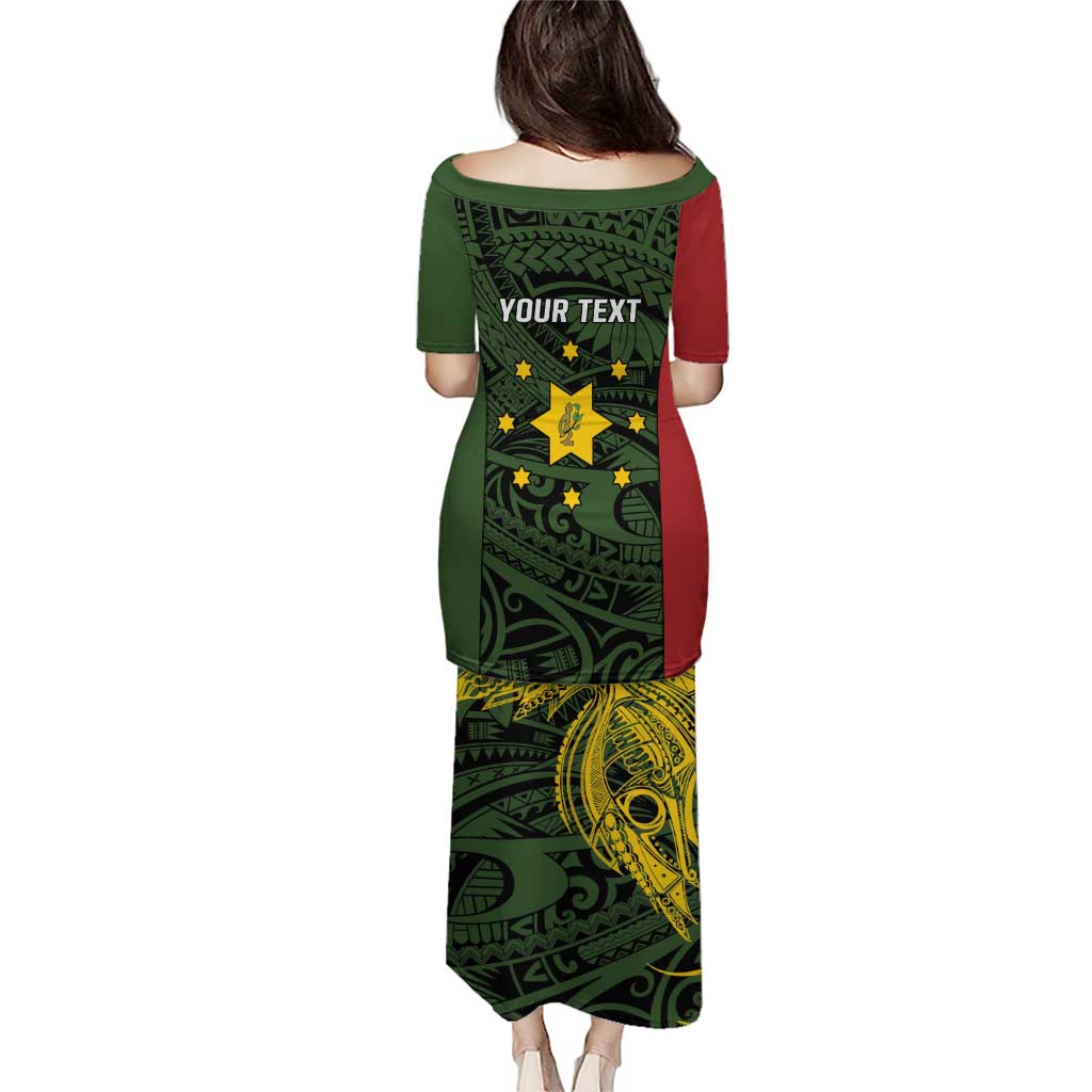 Personalised PNG Eastern Highlands Puletasi Bird of Paradise Tattoo Flag Motif - Polynesian Pride