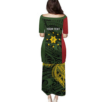 Personalised PNG Eastern Highlands Puletasi Bird of Paradise Tattoo Flag Motif - Polynesian Pride