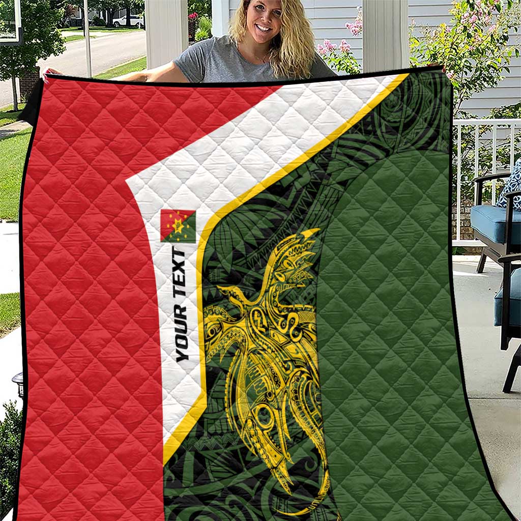 Personalised PNG Eastern Highlands Quilt Bird of Paradise Tattoo Flag Motif LT9 Green - Polynesian Pride