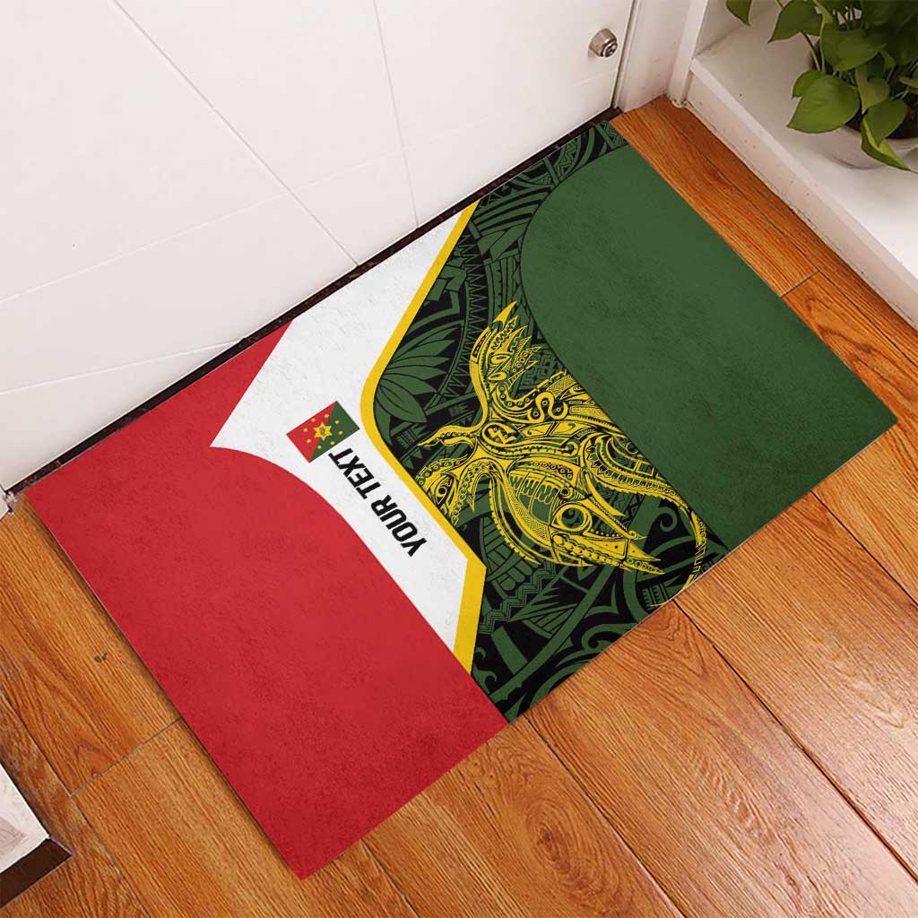 Personalised PNG Eastern Highlands Rubber Doormat Bird of Paradise Tattoo Flag Motif - Polynesian Pride