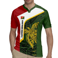Personalised PNG Eastern Highlands Rugby Jersey Bird of Paradise Tattoo Flag Motif - Polynesian Pride
