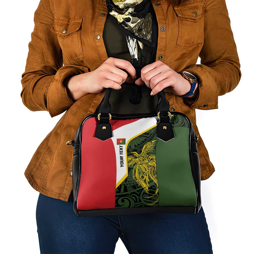 Personalised PNG Eastern Highlands Shoulder Handbag Bird of Paradise Tattoo Flag Motif - Polynesian Pride