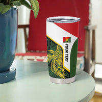 Personalised PNG Eastern Highlands Tumbler Cup Bird of Paradise Tattoo Flag Motif - Polynesian Pride