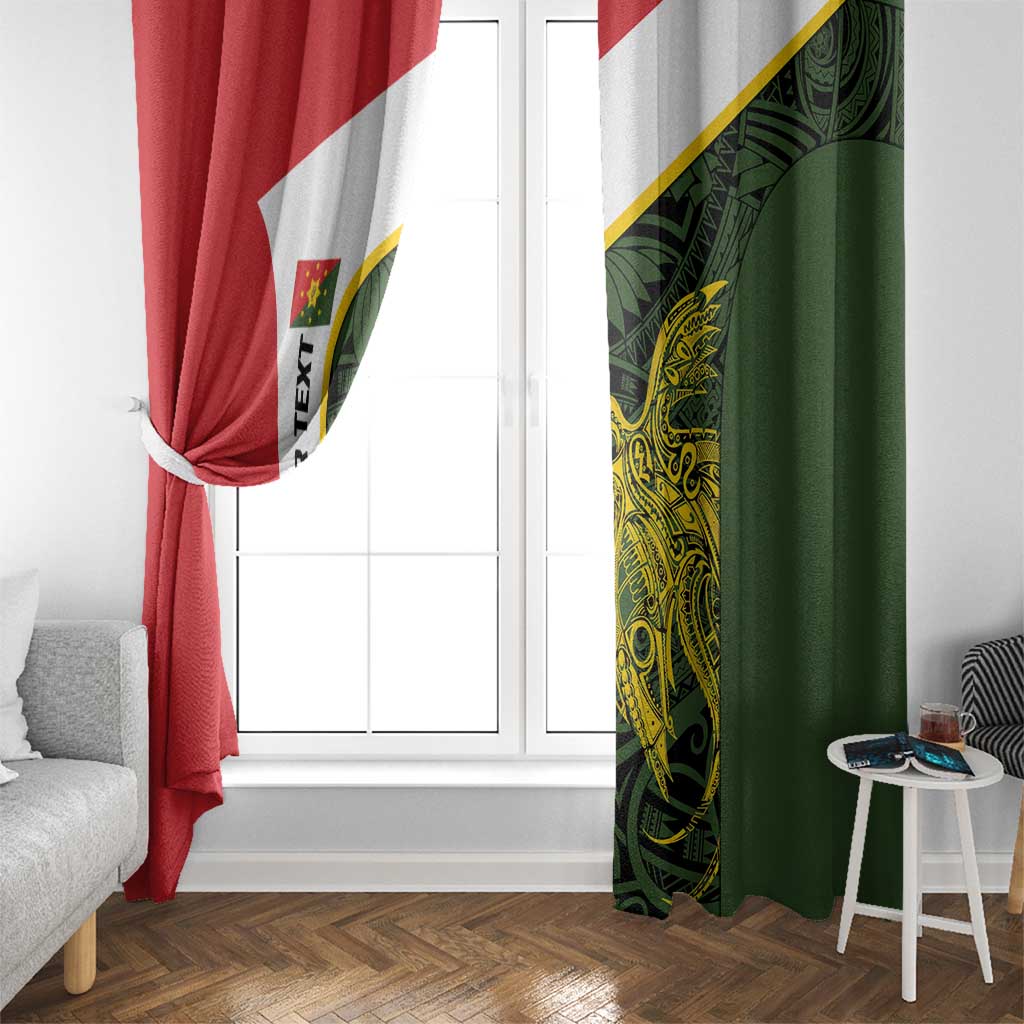 Personalised PNG Eastern Highlands Window Curtain Bird of Paradise Tattoo Flag Motif - Polynesian Pride