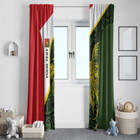 Personalised PNG Eastern Highlands Window Curtain Bird of Paradise Tattoo Flag Motif - Polynesian Pride