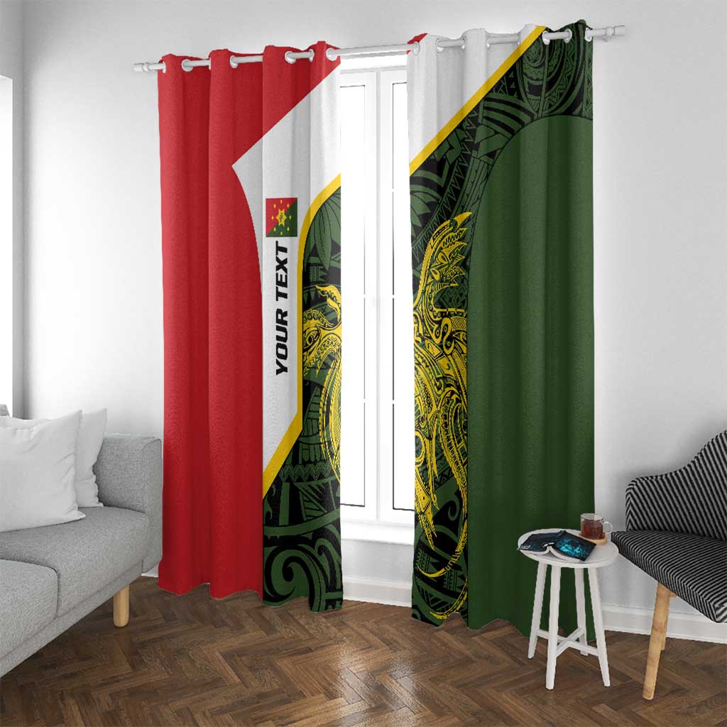 Personalised PNG Eastern Highlands Window Curtain Bird of Paradise Tattoo Flag Motif - Polynesian Pride