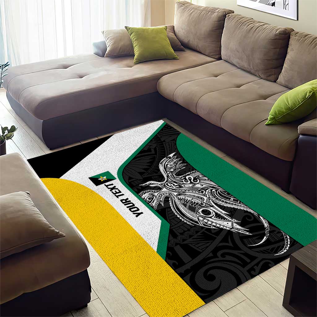 Personalised PNG Enga Province Area Rug Bird of Paradise Tattoo Flag Motif - Polynesian Pride