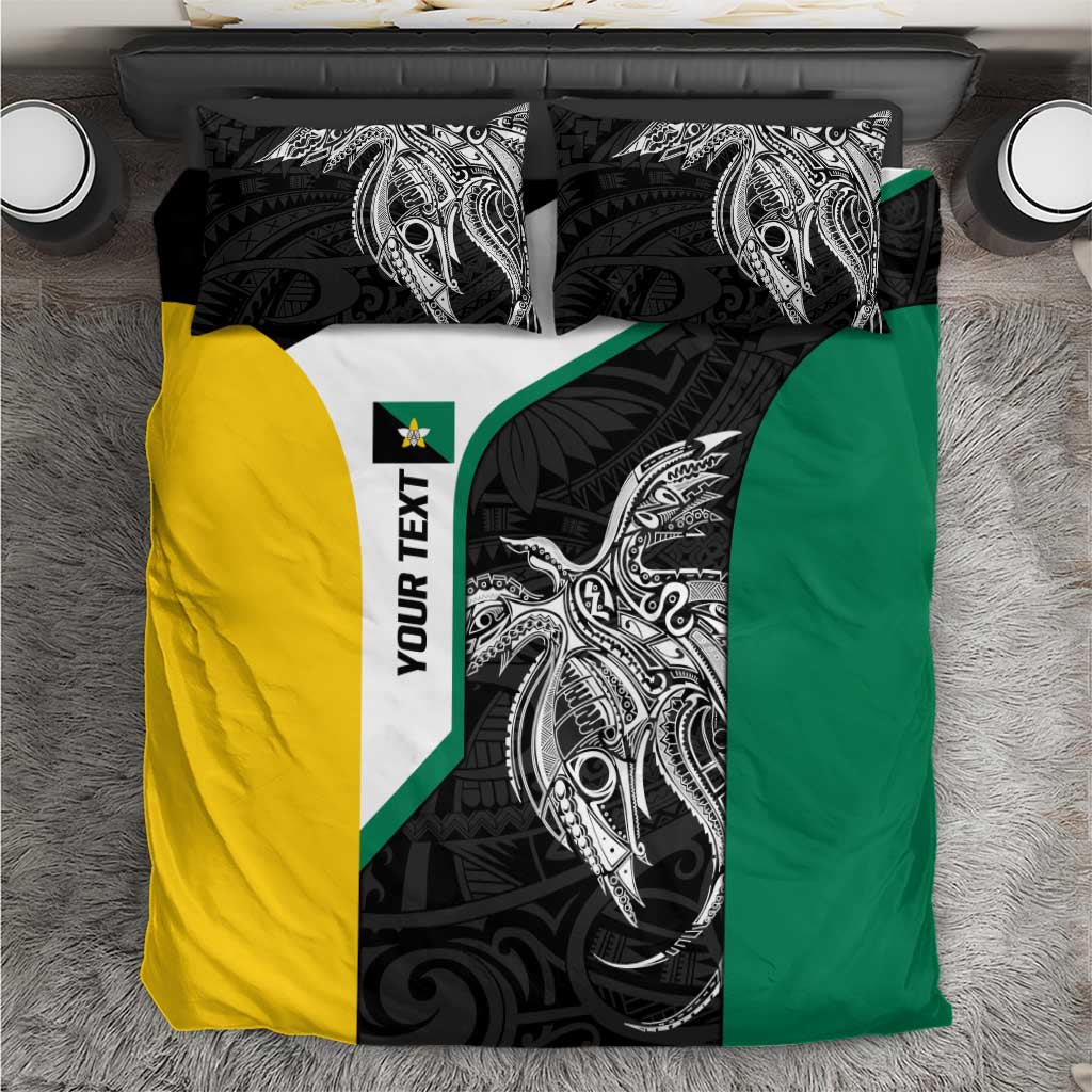 Personalised PNG Enga Province Bedding Set Bird of Paradise Tattoo Flag Motif LT9 Green - Polynesian Pride